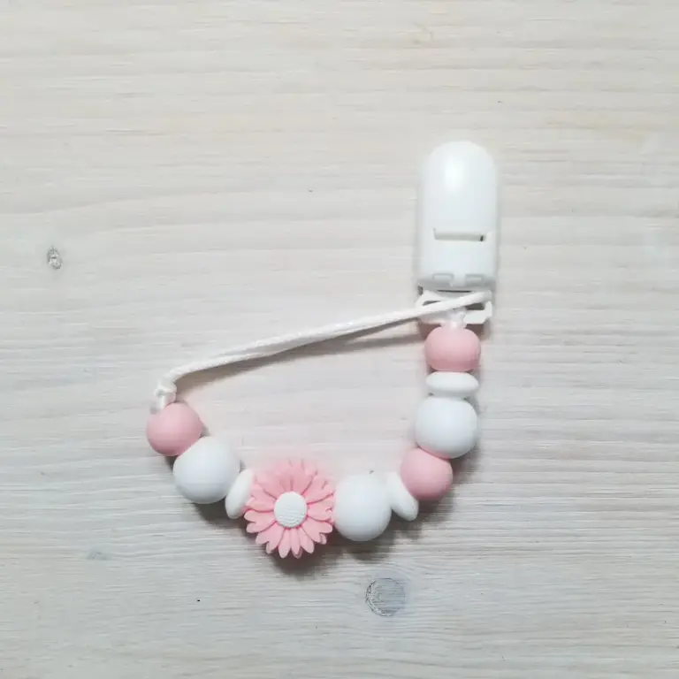 CRÉATION JADE DAISY PLASTIC PACIFIER CLIP