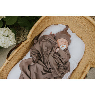 ZAK & ZOÉ BONNET EN BAMBOU (0-3 MOIS) - CHOCOLAT CHAUD