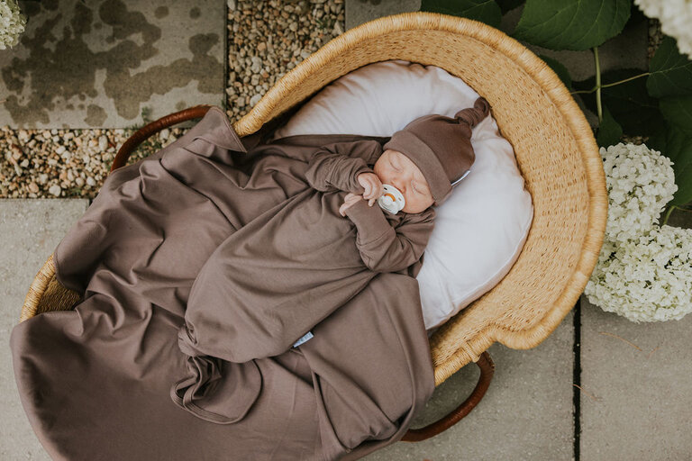 ZAK & ZOÉ DORMEUSE EN BAMBOU (0-6 MOIS) - CHOCOLAT CHAUD