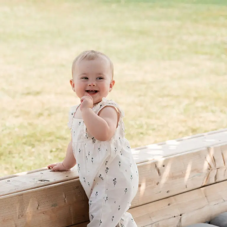 PETIT LEM PETIT LEM - COMBINAISON À IMPRIMÉ DE FLEU - BEIGE