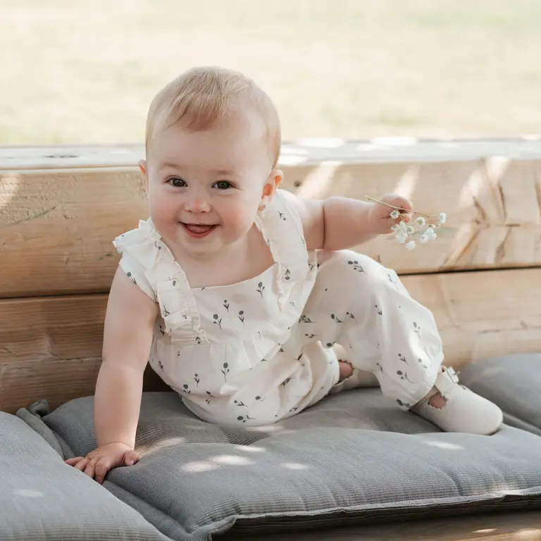 PETIT LEM PETIT LEM - COMBINAISON À IMPRIMÉ DE FLEU - BEIGE