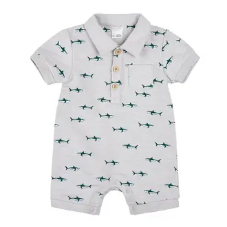 PETIT LEM COMBINAISON STYLE IMPRIMÉ REQUINS - GRIS