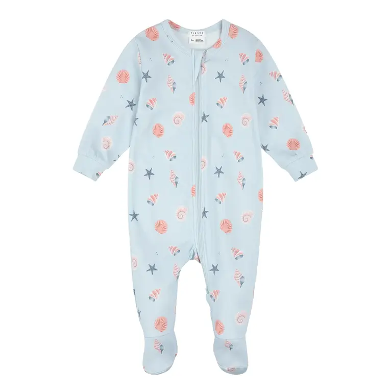 PETIT LEM PYJAMA À PATTES IMPRIMÉ COQUILLAGES - BLEU