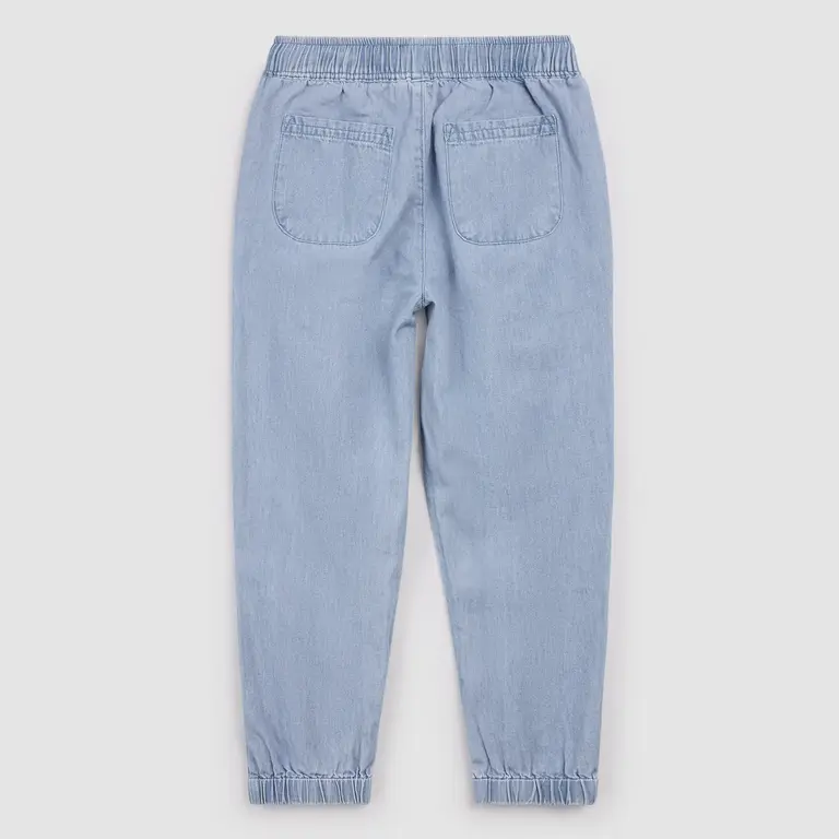 MILES THE LABEL MILES - PANTALON DE JOGGING EN CHAMBRAY - BLEU CLAIR