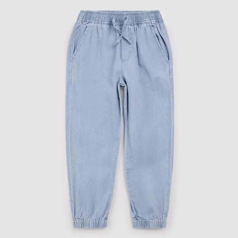 MILES THE LABEL MILES - PANTALON DE JOGGING EN CHAMBRAY - BLEU CLAIR