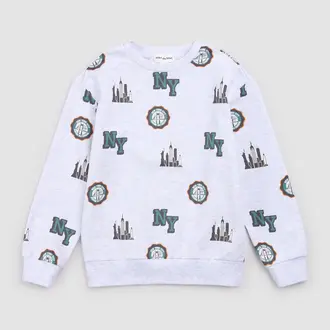 MILES THE LABEL MILES - CREWNECK NYC SKYLINE - GRIS CLAIR