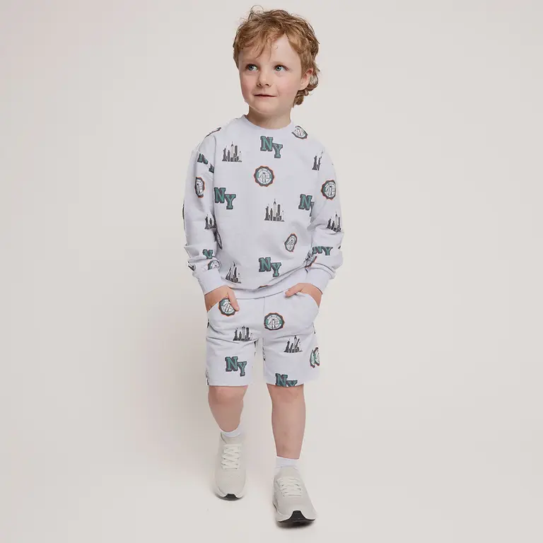 MILES THE LABEL MILES - CREWNECK NYC SKYLINE - GRIS CLAIR