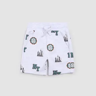 MILES THE LABEL NYC SKYLINE SHORTS - LIGHT GREY