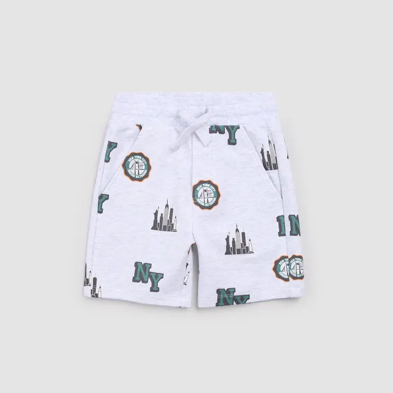 MILES THE LABEL SHORT NYC SKYLINE - GRIS CLAIR