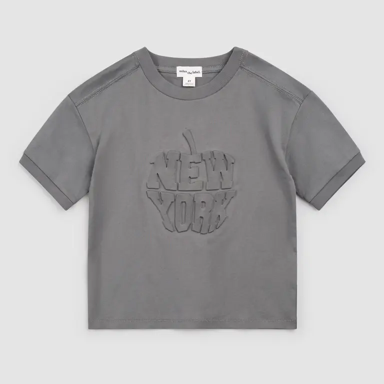 MILES THE LABEL T-SHIRT NYC BIG APPLE - GRIS FONCÉ