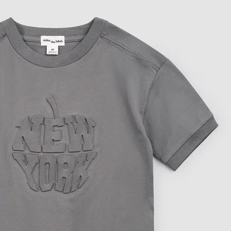 MILES THE LABEL T-SHIRT NYC BIG APPLE - GRIS FONCÉ