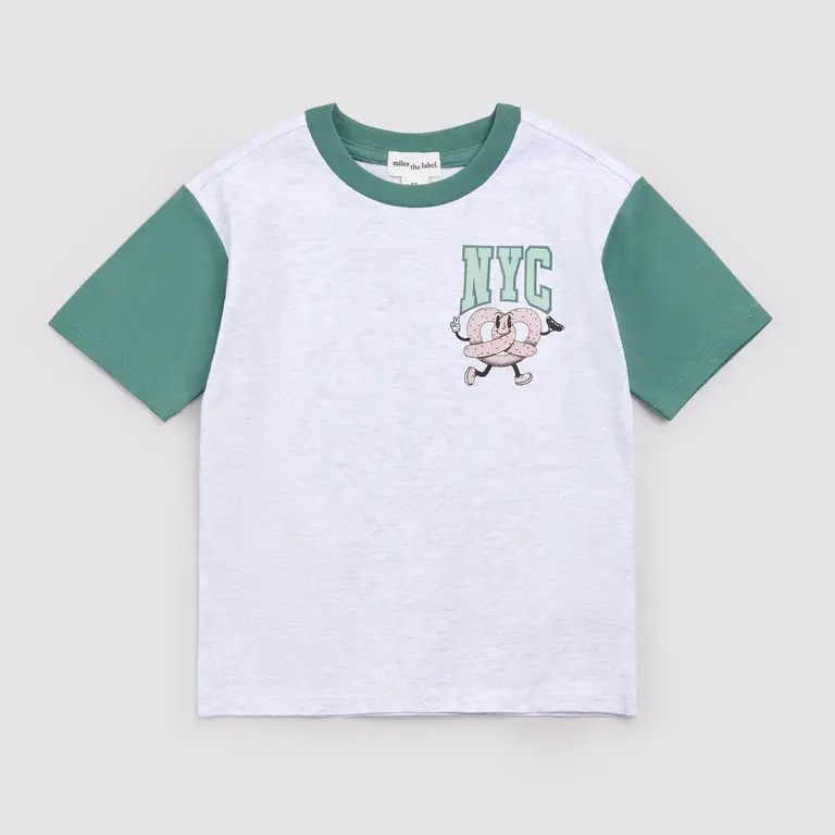 MILES THE LABEL MILES - T-SHIRT NYC PRETZEL - GRIS