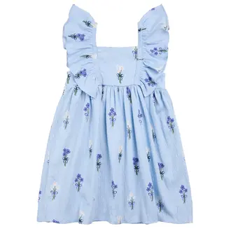 MILES THE LABEL ROBE EN JERSEY FROISSÉ À IMPRIMÉ FLEURS - BLEU