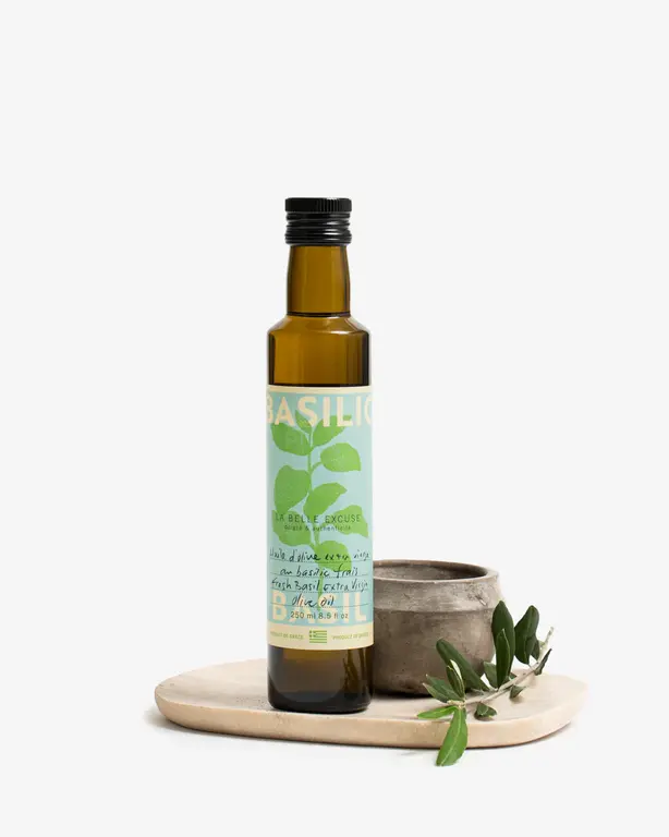 LA BELLE EXCUSE HUILE D'OLIVE EXTRA VIERGE AU BASILIC 250ml