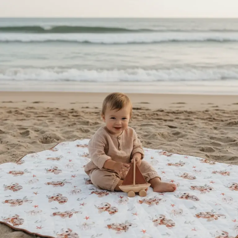CRÉATION JADE NAPPE DE PLAGE ET JEUX - PETITES BALEINES