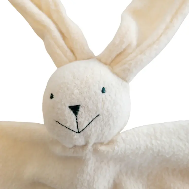PAPOUM PAPOUM PELUCHE LAPINOU SHERPA - BLANC BRODERIE GRISES