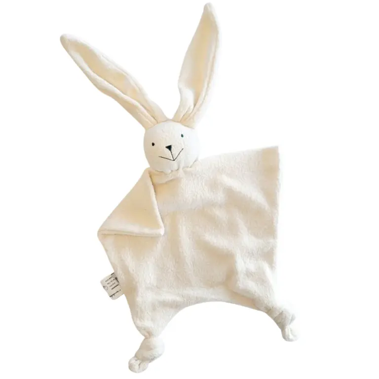 PAPOUM PAPOUM PELUCHE LAPINOU SHERPA - BLANC BRODERIE GRISES