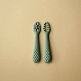 MINIKA DUO DE CUILLÈRES D'APPRENTISSAGE - SAUGE