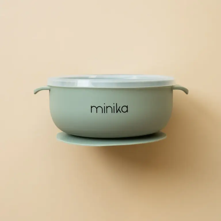 MINIKA MINIKA - BOL EN SILICONE AVEC COUVERCLE - SAUGE