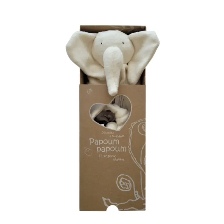 PAPOUM PAPOUM PELUCHE ÉLÉPHANT SHERPA - ÉCRU