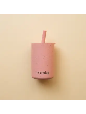 MINIKA VERRE AVEC PAILLE ET COUVERCLE - SORBET