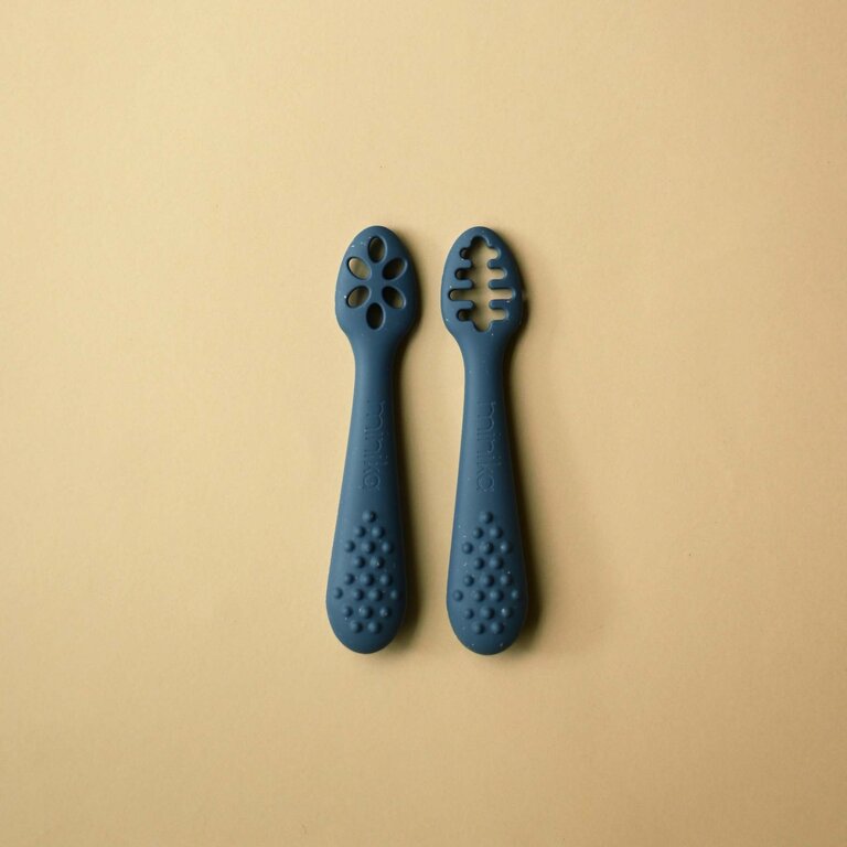 MINIKA DUO DE CUILLÈRES D'APPRENTISSAGE - INDIGO