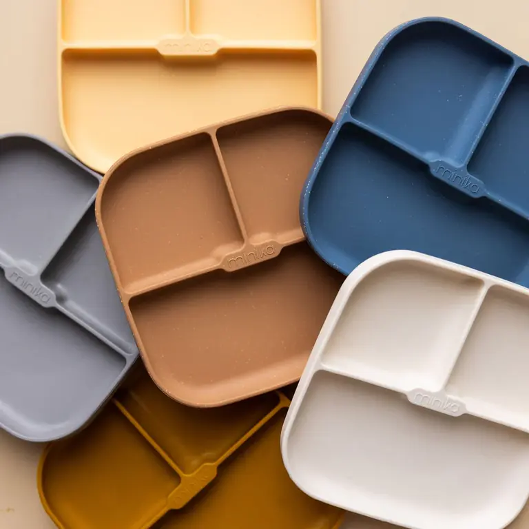 MINIKA ASSIETTE À SUCCION EN SILICONE - INDIGO