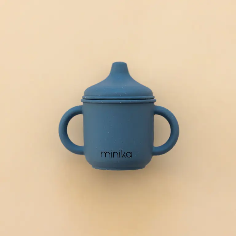 MINIKA VERRE À BEC EN SILICONE - INDIGO