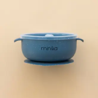 MINIKA BOL EN SILICONE AVEC COUVERCLE - INDIGO