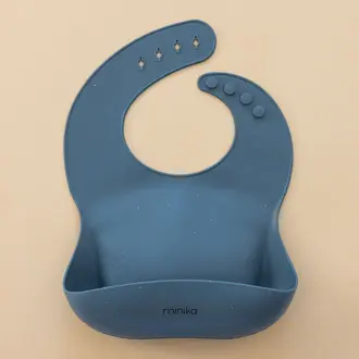 MINIKA BAVETTE EN SILICONE - INDIGO