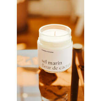 MARÉE CHANDELLE MARÉE - CHANDELLE DE SOYA - SEL MARIN FLEUR DE CACTUS