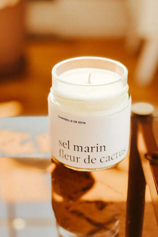 MARÉE CHANDELLE CHANDELLE DE SOYA - SEL MARIN FLEUR DE CACTUS