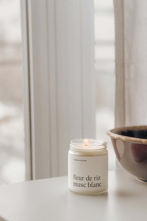 MARÉE CHANDELLE MARÉE - CHANDELLE DE SOYA 270 ML - FLEUR DE RIZ & MUSC BLANC