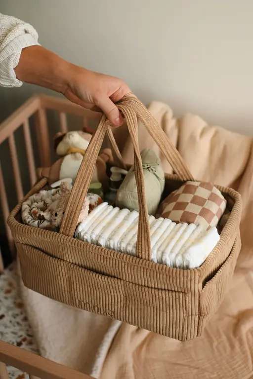 MINIKA PANIER ORGANISATEUR DE COUCHES - ALMOND