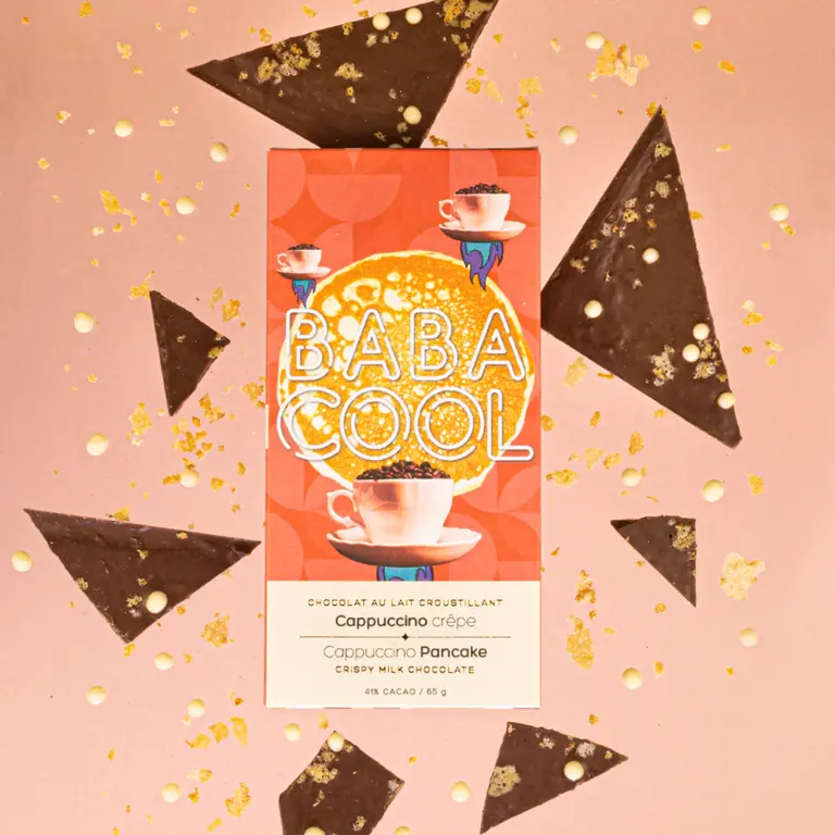 BABACOOL TABLETTE DE CHOCOLAT AU LAIT CROUSTILLANT - CAPPUCCINO CRÊPE