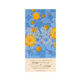 BABACOOL TABLETTE DE CHOCOLAT AU LAIT CROUSTILLANT - ORANGE TIRE-ÉPONGE