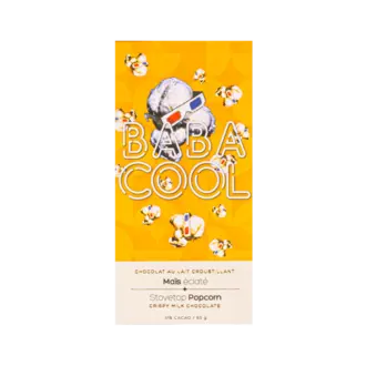 BABACOOL TABLETTE DE CHOCOLAT AU LAIT CROUSTILLANT - MAÏS ÉCLATÉ