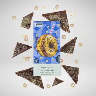 BABACOOL TABLETTE DE CHOCOLAT AU LAIT CROUSTILLANT - BEIGNE À L'ÉRABLE