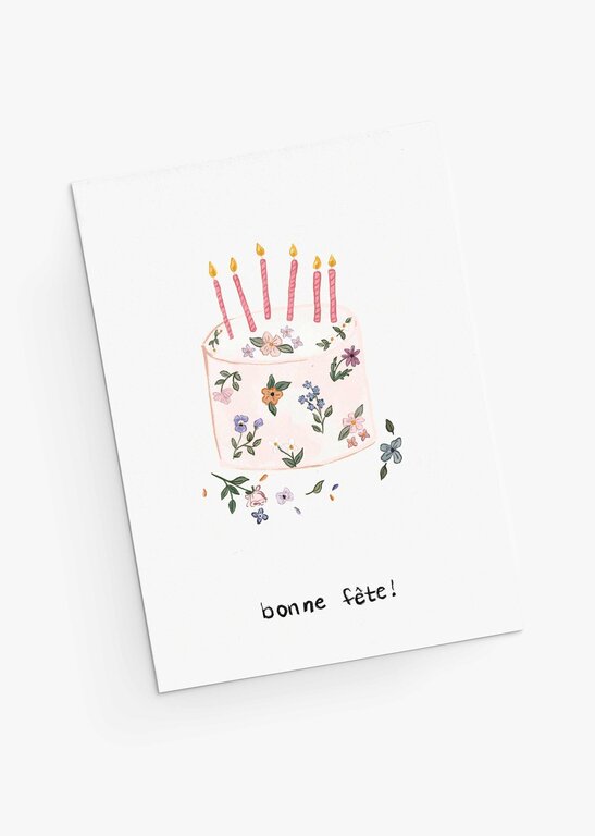 MIMI & AUGUST - CARTE DE SOUHAITS - GÂTEAU DE FÊTE