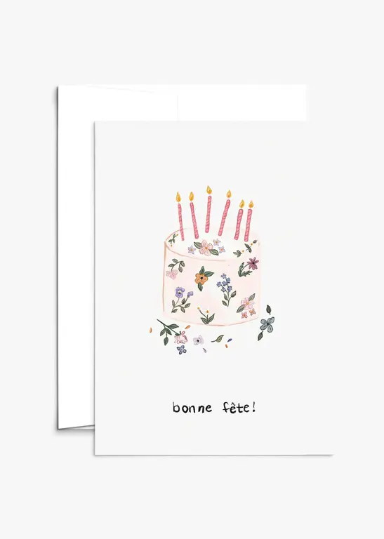 MIMI & AUGUST - CARTE DE SOUHAITS - GÂTEAU DE FÊTE