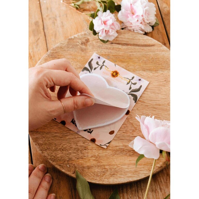 MIMI & AUGUST NOTES AUTOCOLLANTES - PETIT COEUR ROSE