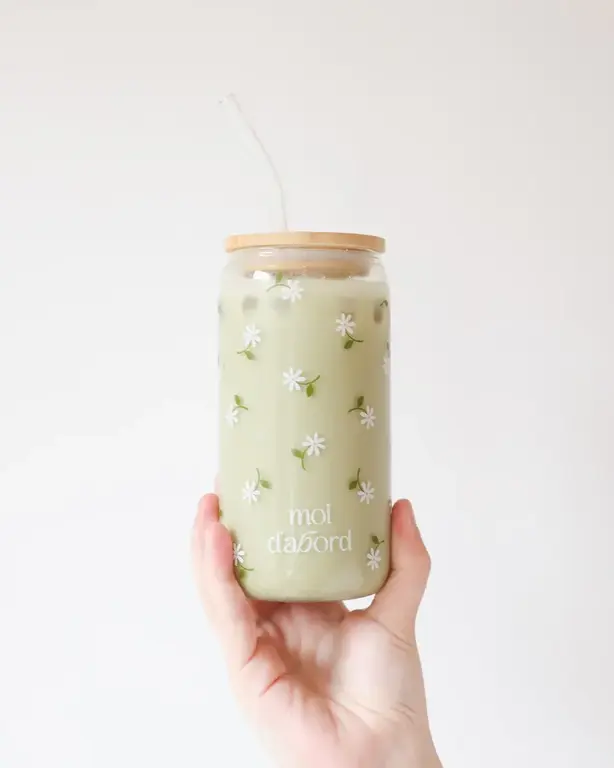 MOI D'ABORD TUMBLER EN VERRE - MARGUERITE