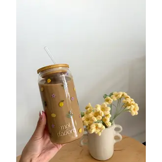 MOI D'ABORD TUMBLER EN VERRE - CITRON ET FLEURS