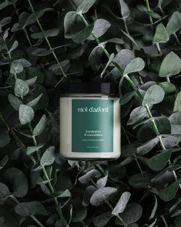 MOI D'ABORD BOUGIE DE SOJA - EUCALYPTUS & CONCOMBRE
