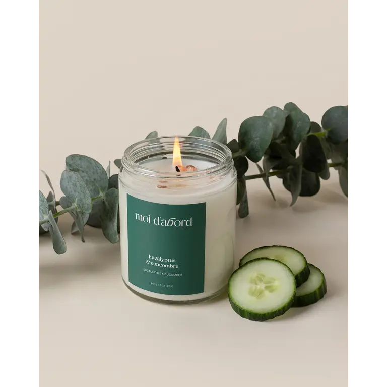 MOI D'ABORD BOUGIE DE SOJA - EUCALYPTUS & CONCOMBRE