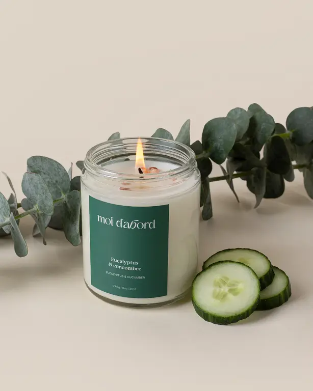 MOI D'ABORD BOUGIE DE SOJA - EUCALYPTUS & CONCOMBRE