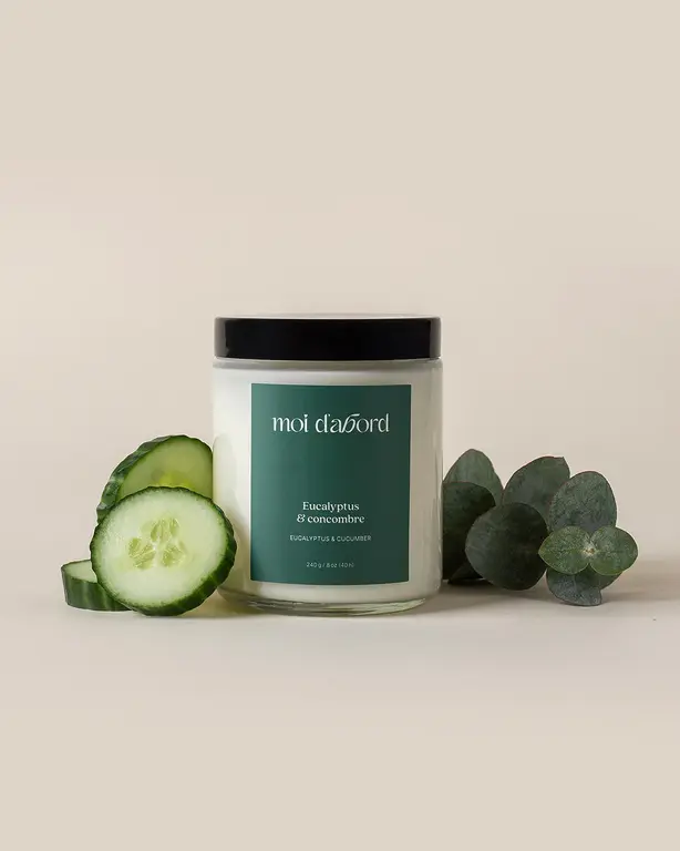 MOI D'ABORD BOUGIE DE SOJA - EUCALYPTUS & CONCOMBRE