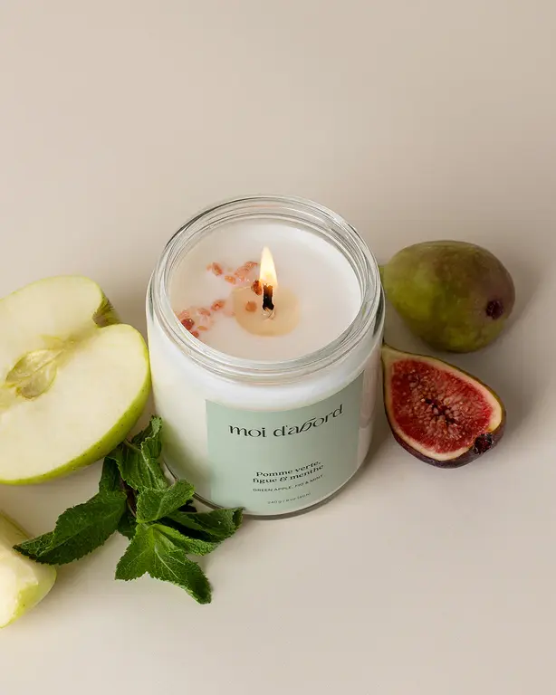 MOI D'ABORD BOUGIE DE SOJA - POMME VERTE, FIGUE & MENTHE