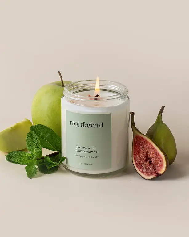 MOI D'ABORD BOUGIE DE SOJA - POMME VERTE, FIGUE & MENTHE