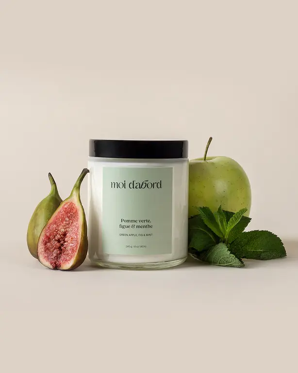 MOI D'ABORD BOUGIE DE SOJA - POMME VERTE, FIGUE & MENTHE